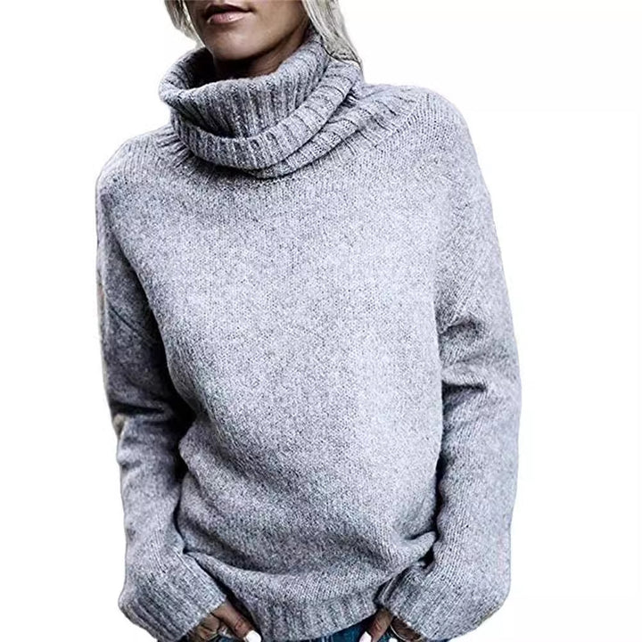 Damer grovstickad tröja med hög krage och avslappnad passform Mirla-Eva Jonsson