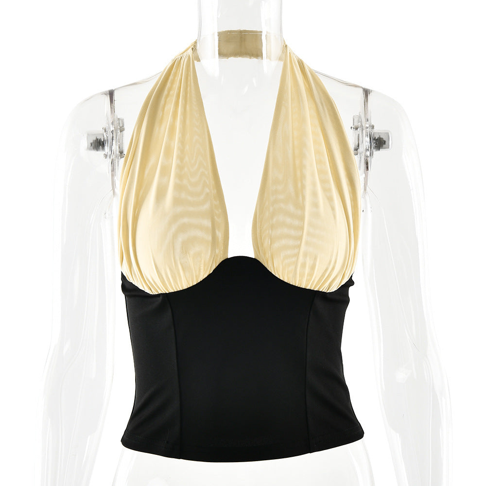 Damer halterneck topp med elegant draperingseffekt Mirla-Eva Jonsson