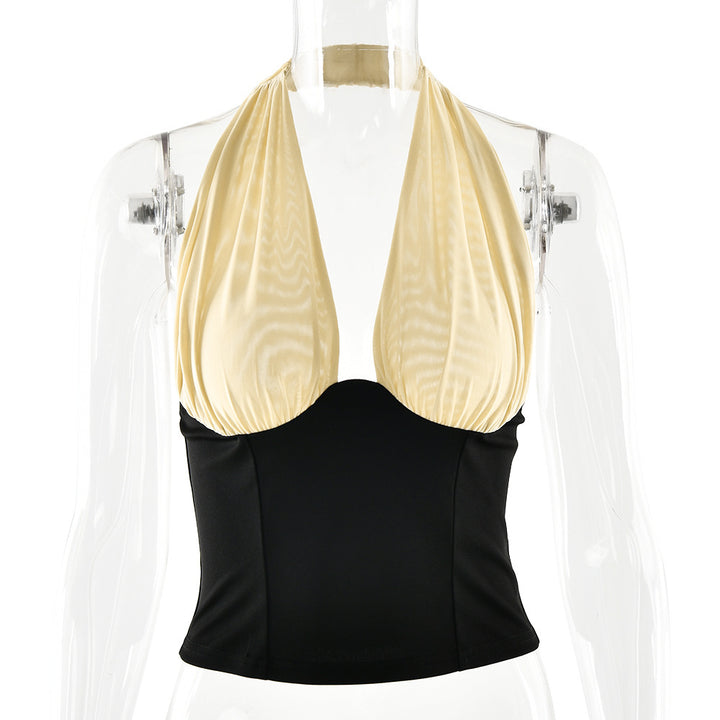 Damer halterneck topp med elegant draperingseffekt Mirla-Eva Jonsson