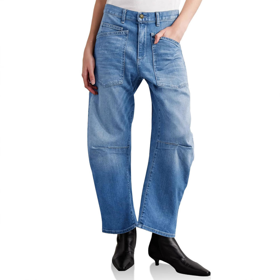 Damer halvhöga denimbyxor med unika påsydda fickor Mirla-Eva Jonsson