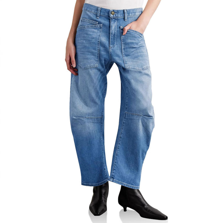 Damer halvhöga denimbyxor med unika påsydda fickor Mirla-Eva Jonsson