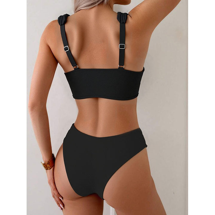 Damer hög midja bikini med fyrkantig topp och breda band Mirla-Eva Jonsson