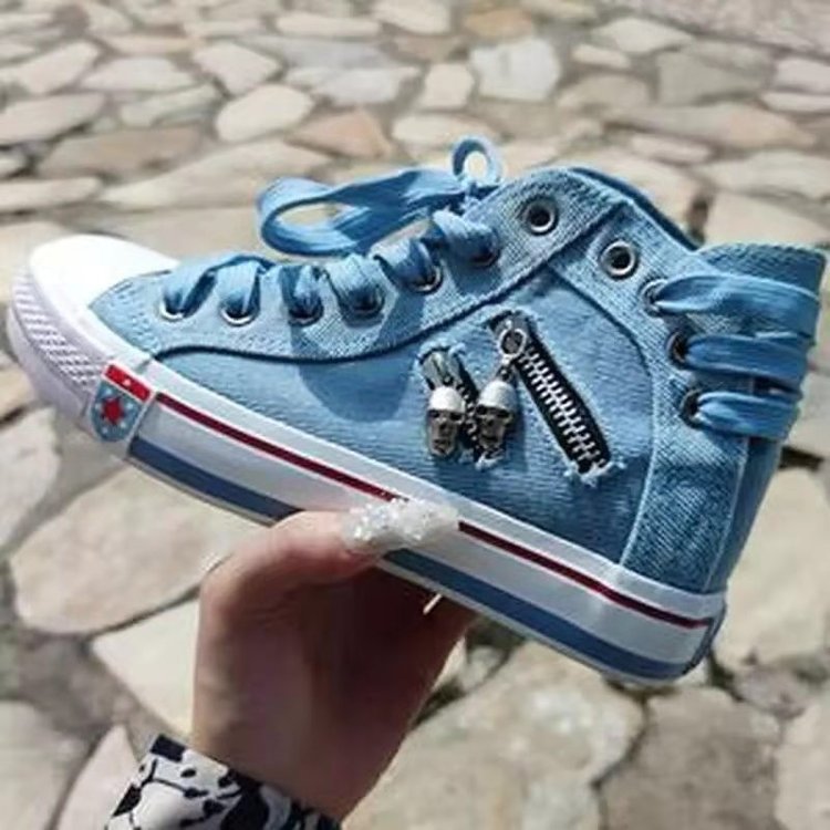 Damer hög skurna Denim Sneakers Mirla-Eva Jonsson