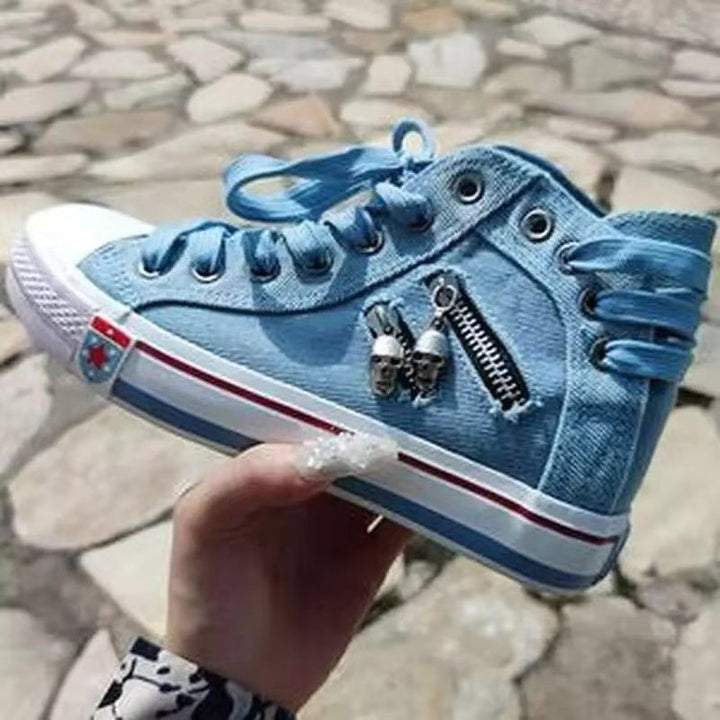 Damer hög skurna Denim Sneakers Mirla-Eva Jonsson