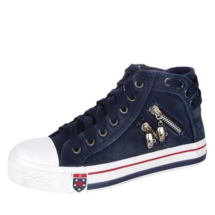 Damer hög skurna Denim Sneakers Mirla-Eva Jonsson