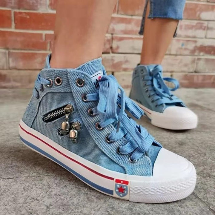 Damer hög skurna Denim Sneakers Mirla-Eva Jonsson