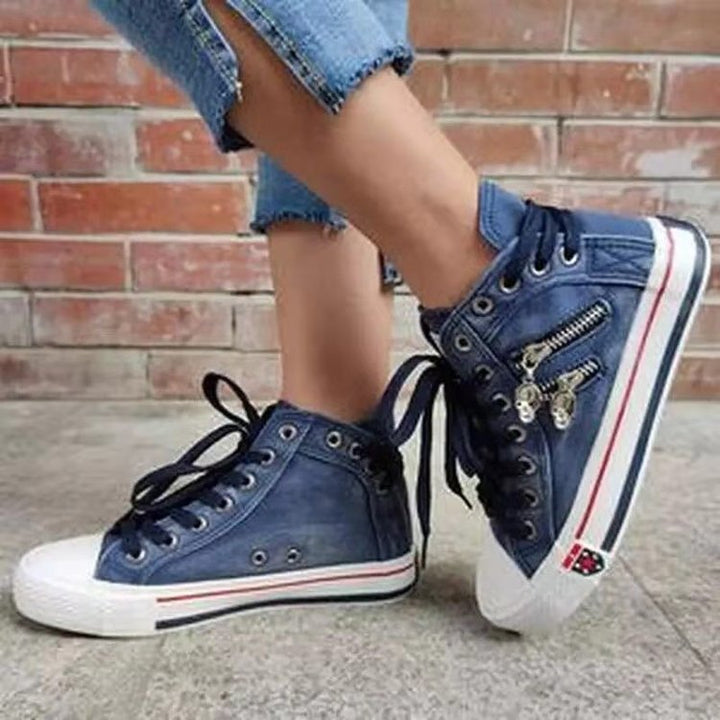 Damer hög skurna Denim Sneakers Mirla-Eva Jonsson