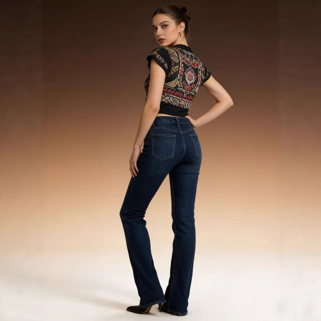 Damer högmidjade bootcut jeans i elegant design Mirla-Eva Jonsson