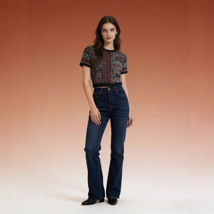 Damer högmidjade bootcut jeans i elegant design Mirla-Eva Jonsson