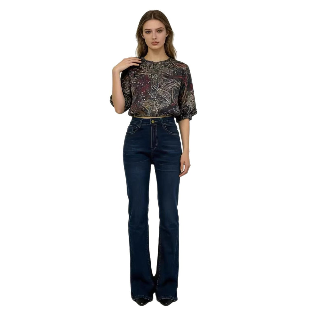 Damer högmidjade bootcut jeans i elegant design Mirla-Eva Jonsson
