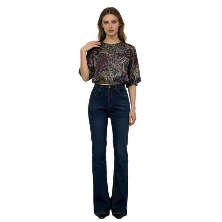 Damer högmidjade bootcut jeans i elegant design Mirla-Eva Jonsson