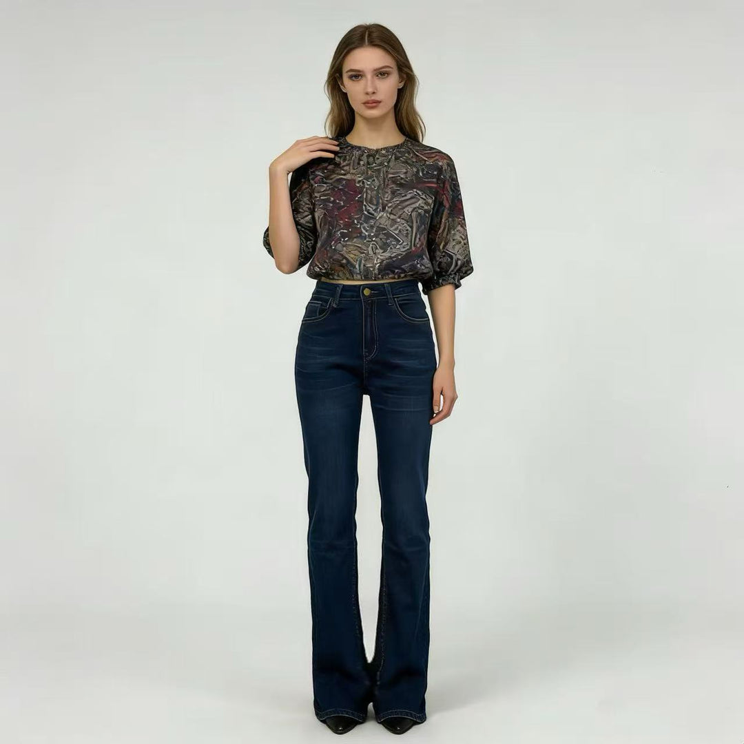 Damer högmidjade bootcut jeans i elegant design Mirla-Eva Jonsson