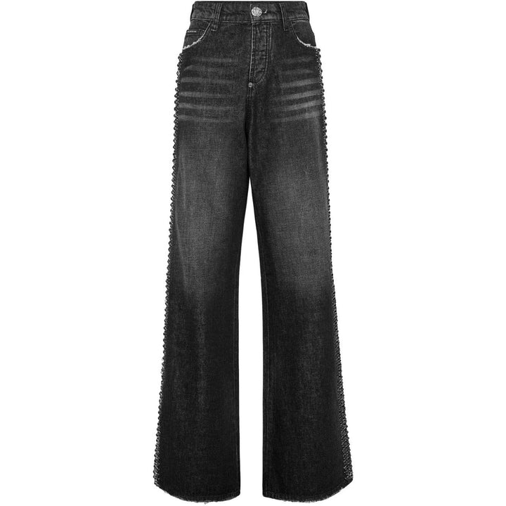 Damer högmidjade jeans med glittrande strassdetaljer Mirla-Eva Jonsson
