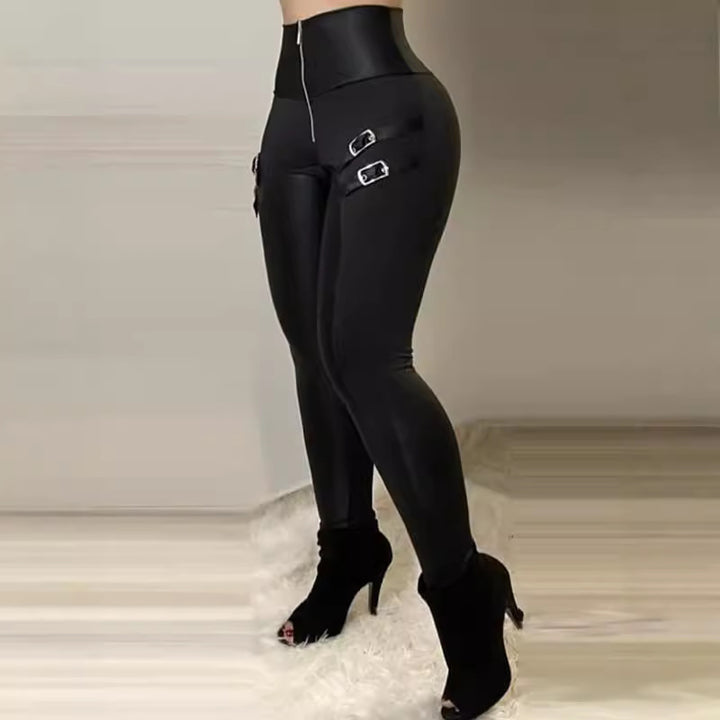 Damer högmidjade leggings med trendiga spänndetaljer Mirla-Eva Jonsson