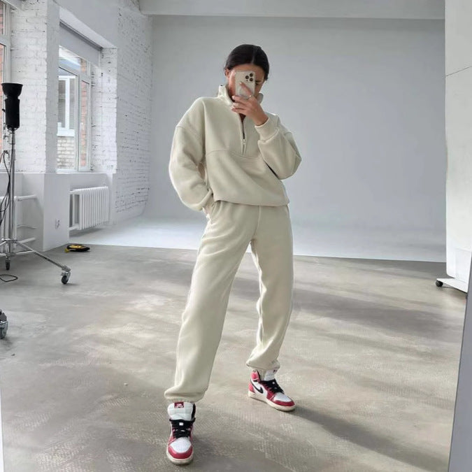 Damer högpresterande fleece sweatshirt med ståkrage och dragkedja Eva Jonsson-Eva Jonsson