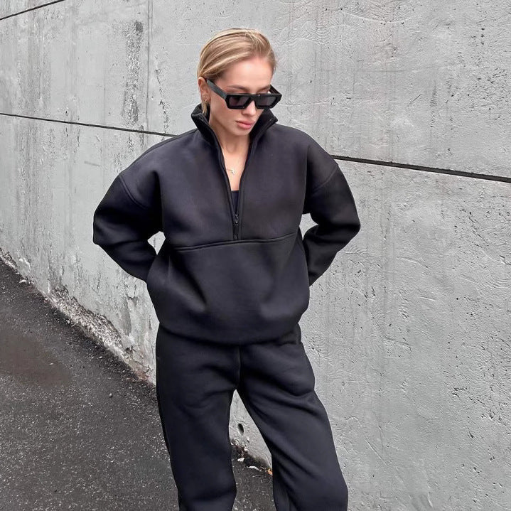 Damer högpresterande fleece sweatshirt med ståkrage och dragkedja Eva Jonsson-Eva Jonsson