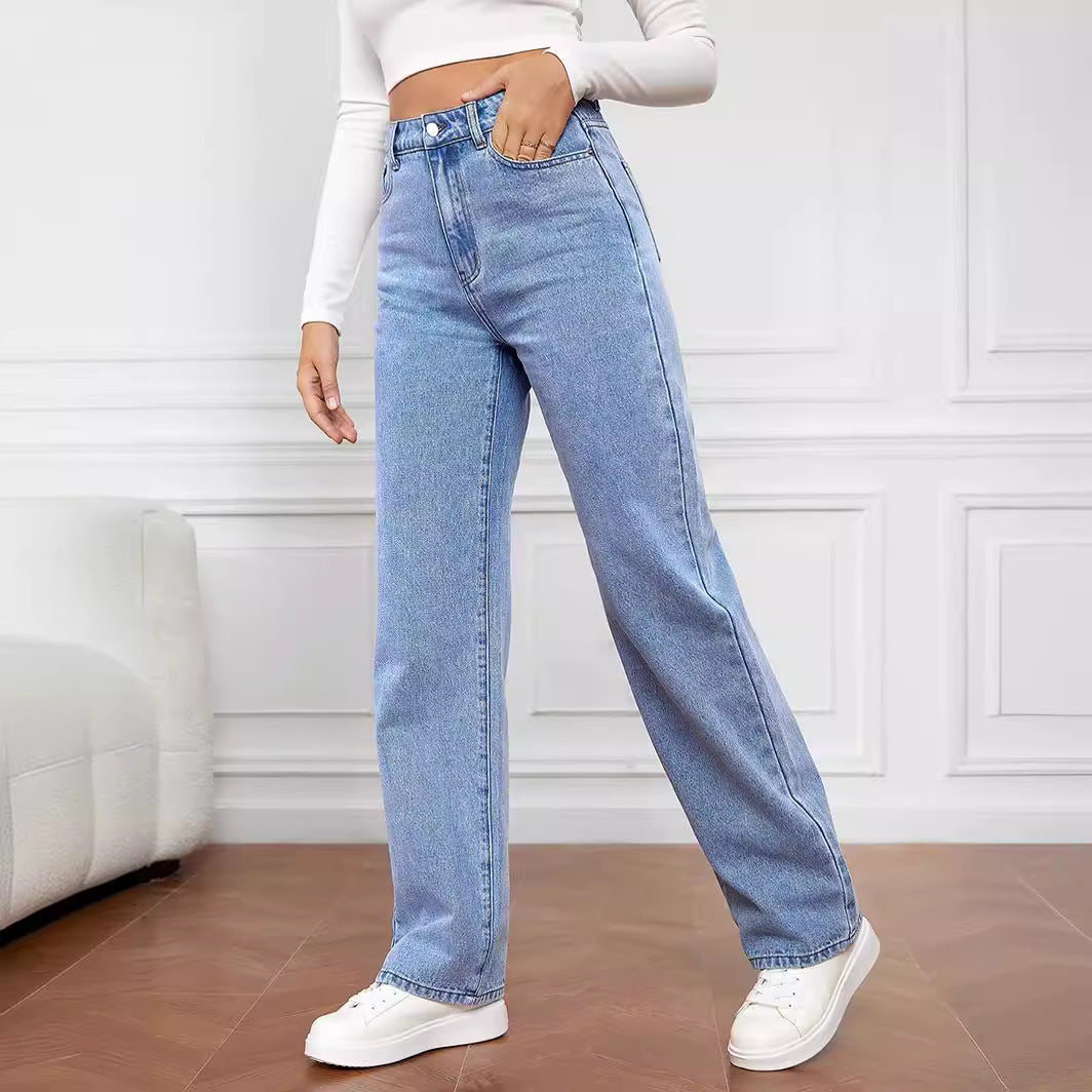 Damer högskurna denimjeans med vida ben Mirla-Eva Jonsson