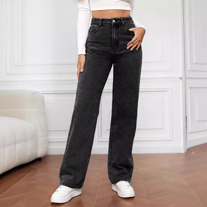 Damer högskurna denimjeans med vida ben Mirla-Eva Jonsson