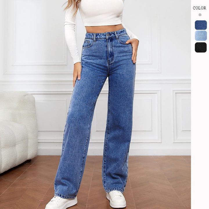 Damer högskurna denimjeans med vida ben Mirla-Eva Jonsson