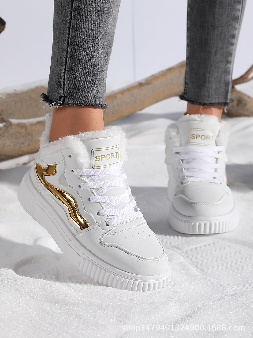 Damer högskurna sneakers med varmt fleecefoder och halkfri sula Mirla-Eva Jonsson