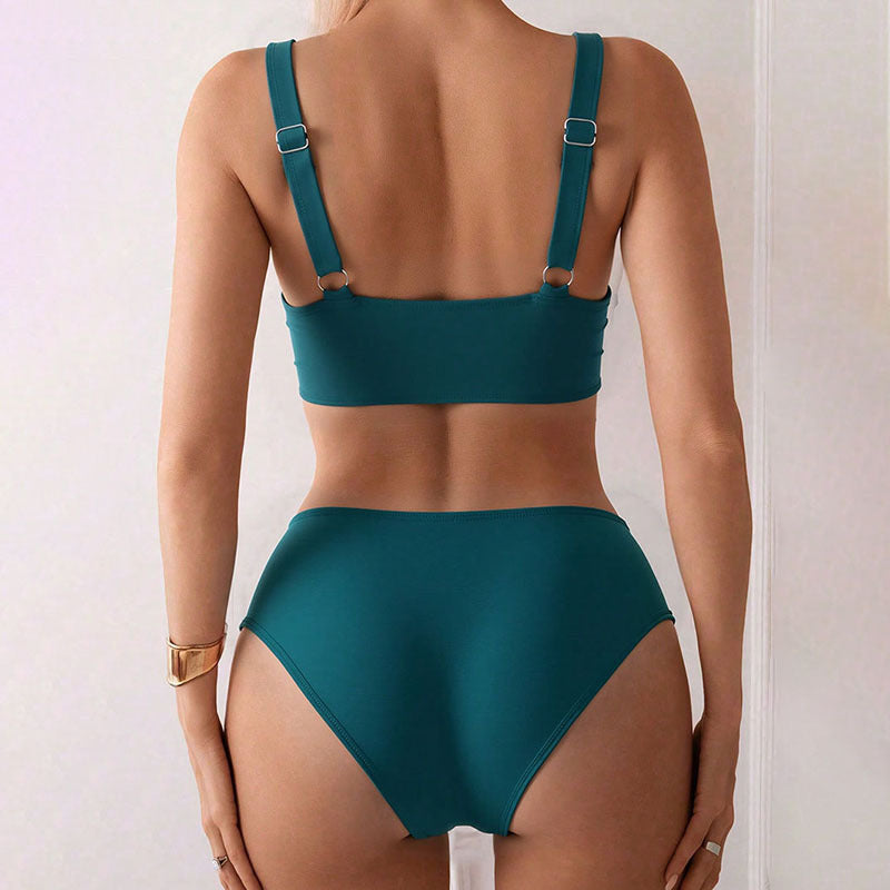 Damer högt skuret bikini-set med modernt knytöverdel och elegant passform Mirla-Eva Jonsson