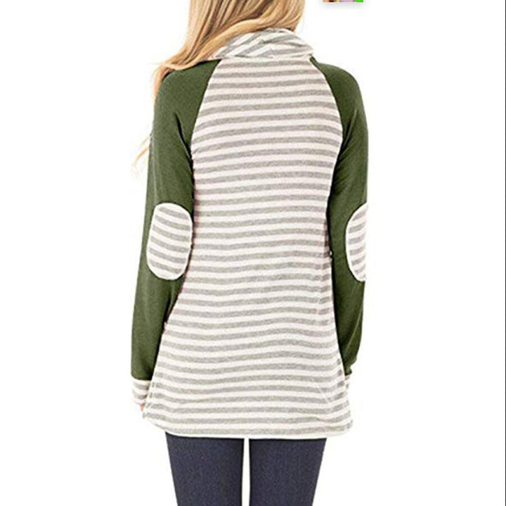 Damer hooded sweatshirt med randigt mönster och praktiska fickor Eva Jonsson-Eva Jonsson