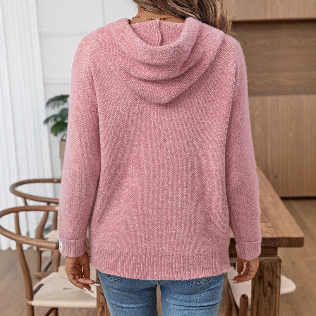 Damer hoodie av mjukt stickat Mirla-Eva Jonsson
