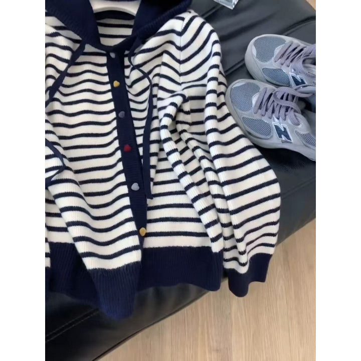 Damer hoodie cardigan med randig design Mirla-Eva Jonsson