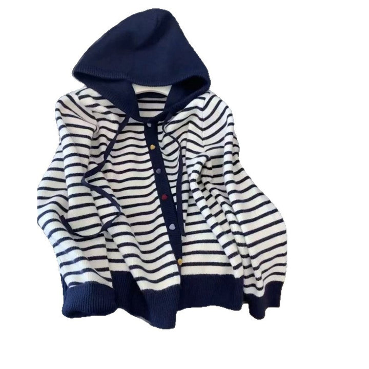 Damer hoodie cardigan med randig design Mirla-Eva Jonsson