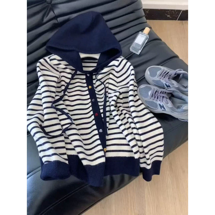 Damer hoodie cardigan med randig design Mirla-Eva Jonsson