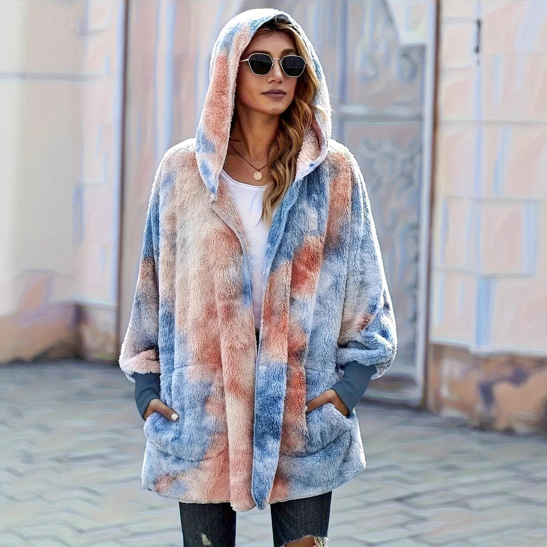 Damer hoodie-jacka i mysigt teddy-fleece Mirla-Eva Jonsson