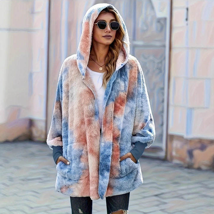 Damer hoodie-jacka i mysigt teddy-fleece Mirla-Eva Jonsson