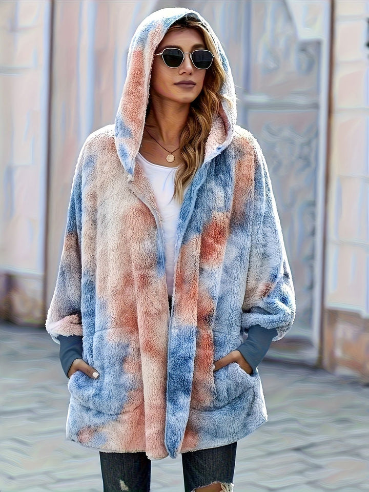 Damer hoodie-jacka i mysigt teddy-fleece Mirla-Eva Jonsson
