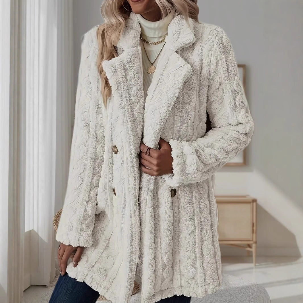 Damer hoodie-kappa med strukturerad design och stora knappar Mirla-Eva Jonsson