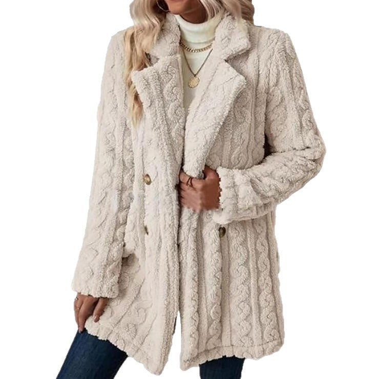 Damer hoodie-kappa med strukturerad design och stora knappar Mirla-Eva Jonsson