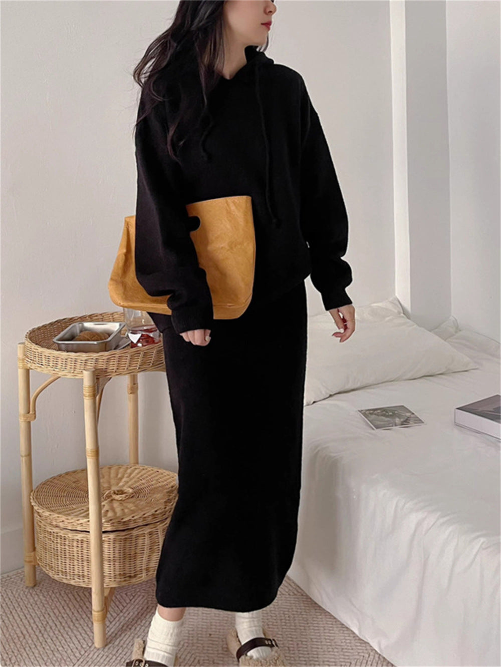 Damer hoodie klänning med praktisk kenguruficka och vid passform Eva Jonsson-Eva Jonsson