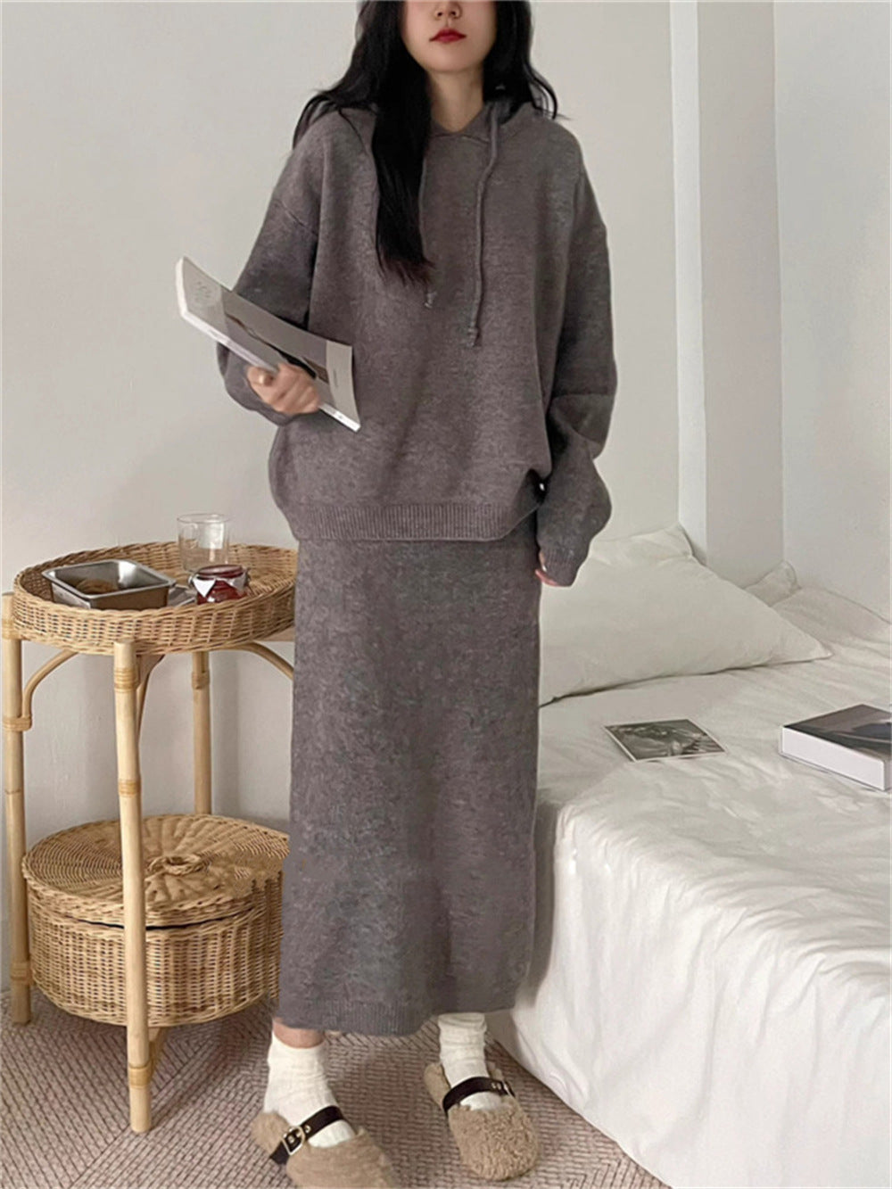 Damer hoodie klänning med praktisk kenguruficka och vid passform Eva Jonsson-Eva Jonsson