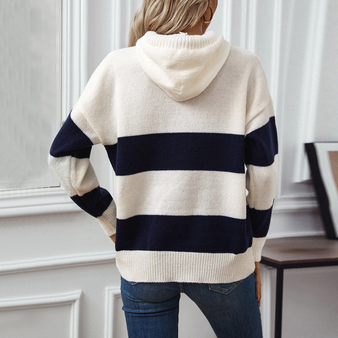 Damer hoodie med breda ränder och mjukt material Mirla-Eva Jonsson