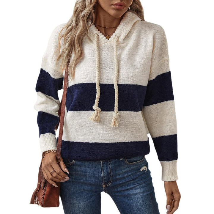 Damer hoodie med breda ränder och mjukt material Mirla-Eva Jonsson