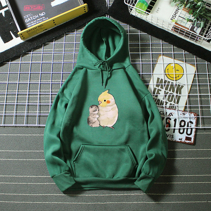 Damer hoodie med djurmotiv Mirla-Eva Jonsson