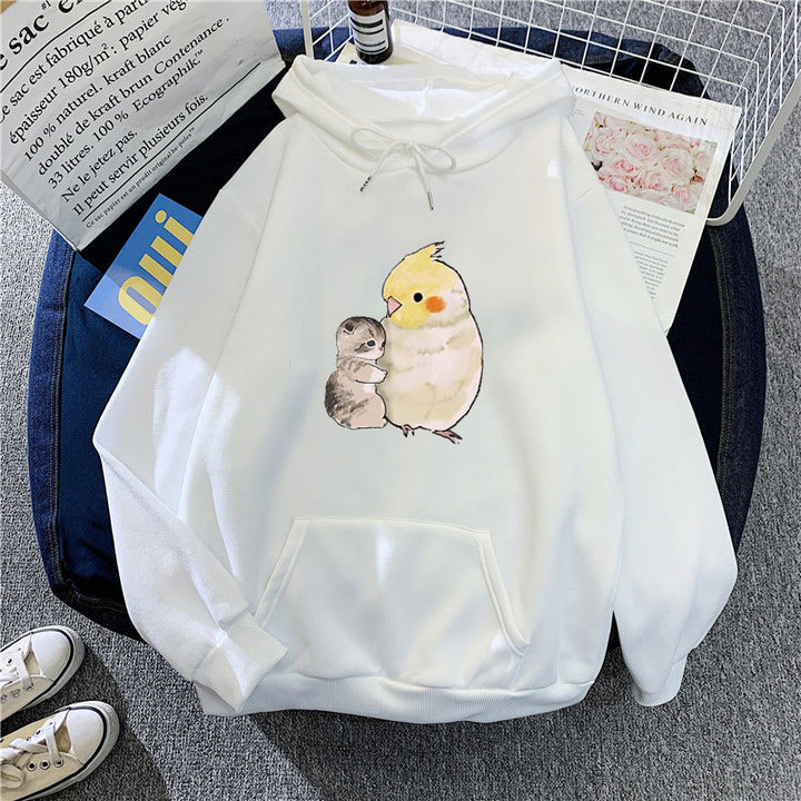 Damer hoodie med djurmotiv Mirla-Eva Jonsson