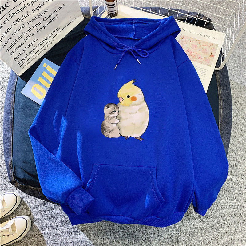 Damer hoodie med djurmotiv Mirla-Eva Jonsson