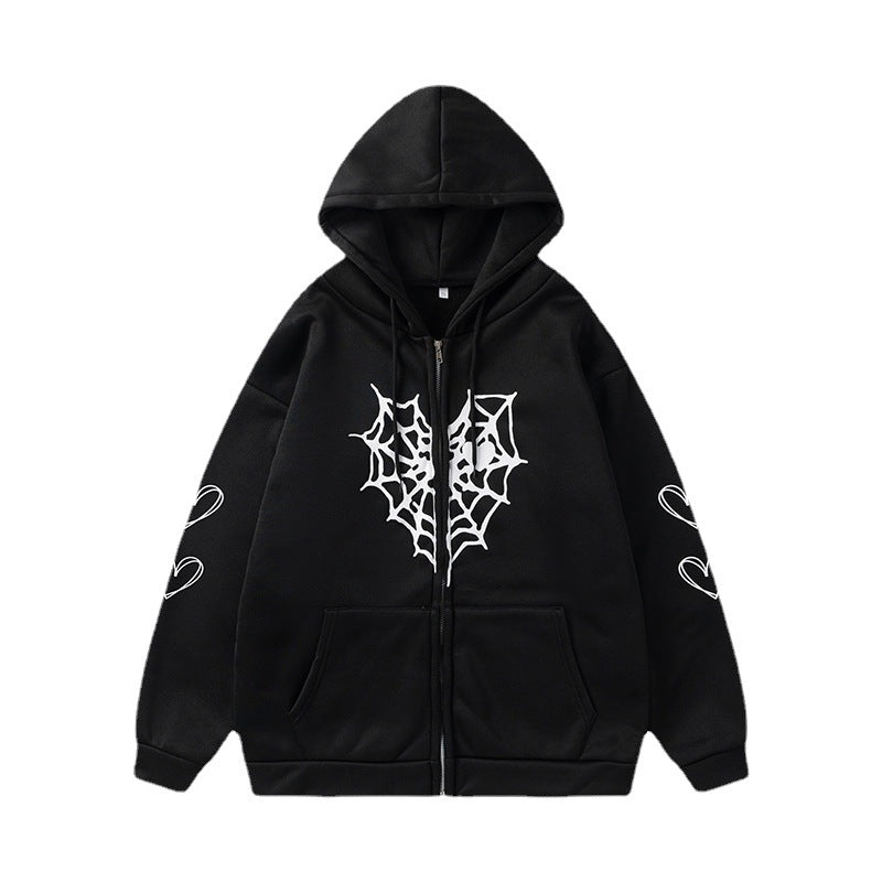 Damer hoodie med dynamiskt spindelnätsdesign Mirla-Eva Jonsson