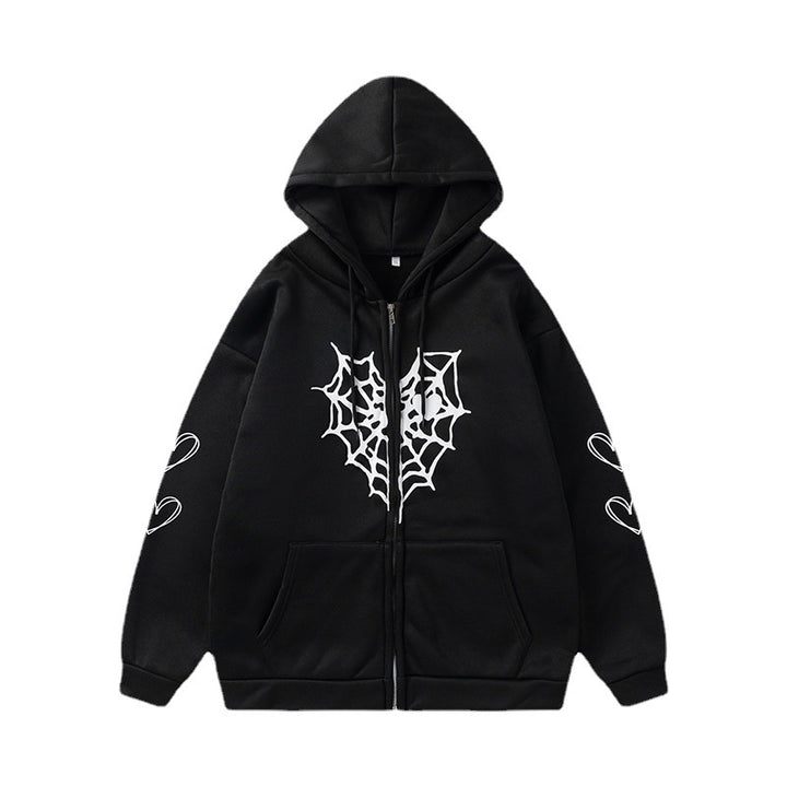 Damer hoodie med dynamiskt spindelnätsdesign Mirla-Eva Jonsson