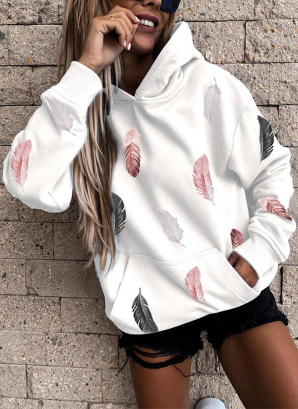 Damer hoodie med elegant fjäderd design Mirla-Eva Jonsson