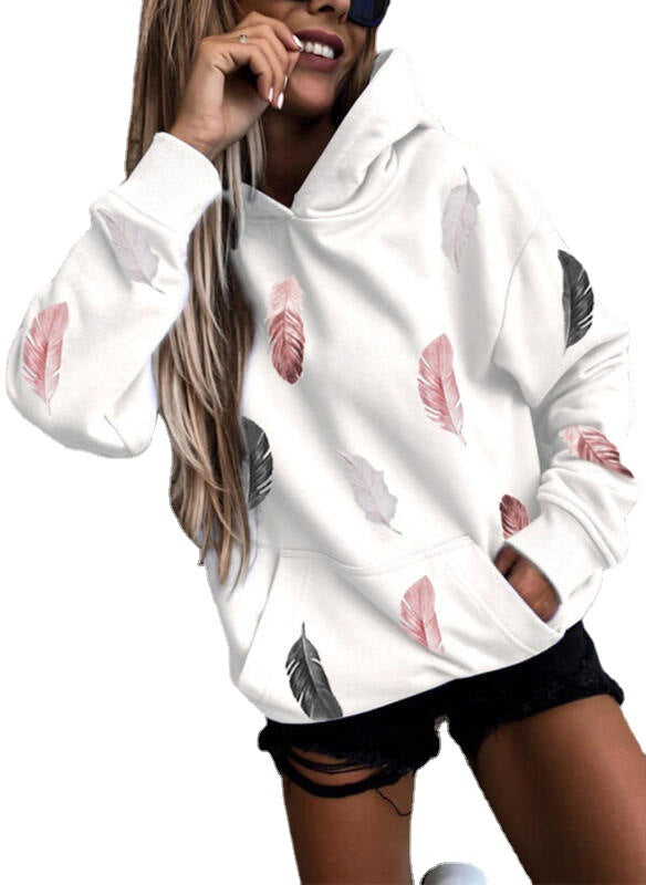 Damer hoodie med elegant fjäderd design Mirla-Eva Jonsson