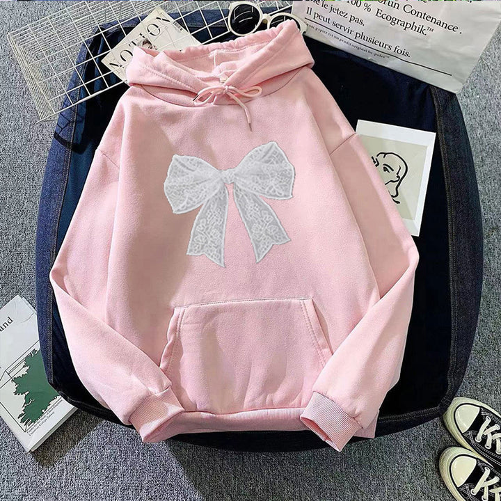 Damer hoodie med elegant spetsdesign Mirla-Eva Jonsson