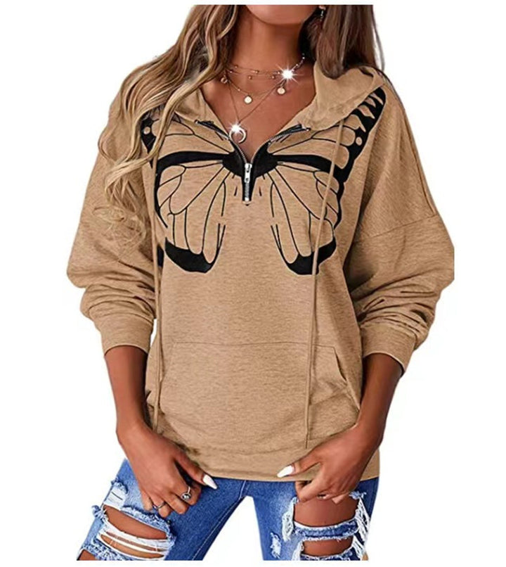 Damer hoodie med fjärilstryck Mirla-Eva Jonsson