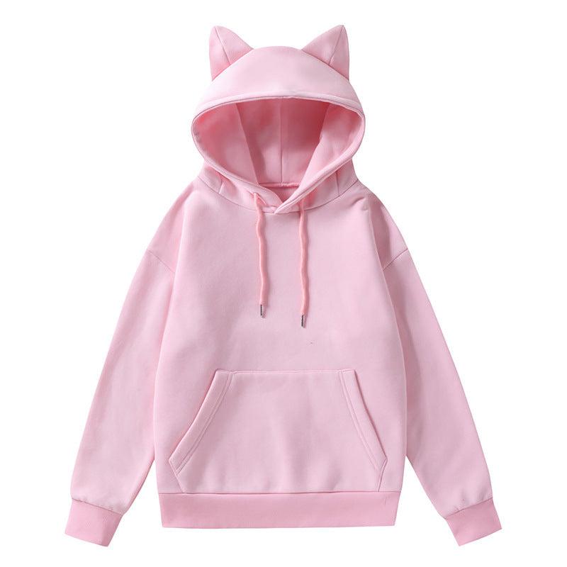 Damer hoodie med katta öron och mjukt foder Mirla-Eva Jonsson