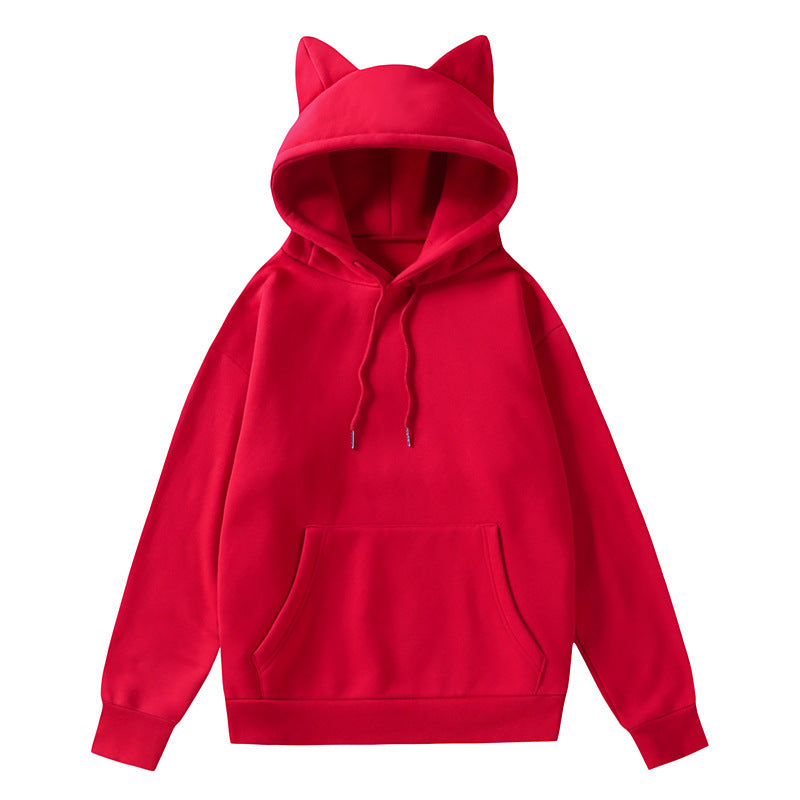 Damer hoodie med katta öron och mjukt foder Mirla-Eva Jonsson